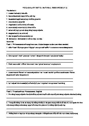 Luyện thi IELTS - Vocabulary set 22: Natural resources (Phần 2)