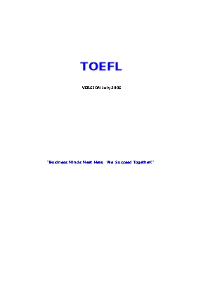Tài liệu luyện thi TOEFL