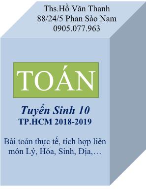 Toán tuyển sinh 10 TP.HCM 2018-2019 - Hồ Văn Thanh