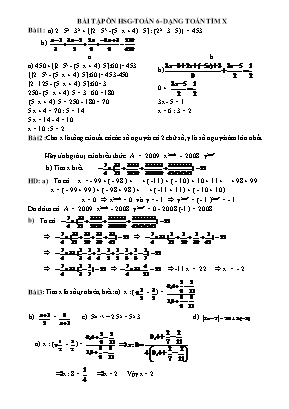 Bài tập ôn học sinh giỏi môn Toán 6 - Dạng toán tìm x