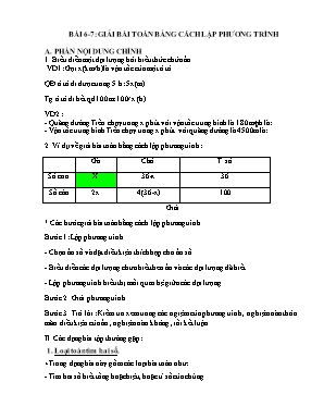 Bài tập Toán Lớp 6 - Bài 6+7: Giải bài toán bằng cách lập phương trình