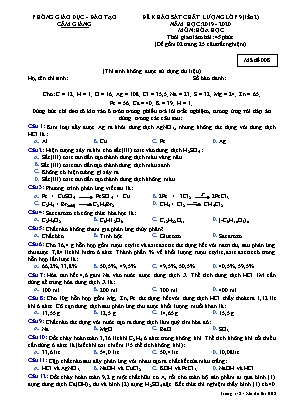 Đề khảo sát chất lượng Lớp 9 (Lần 2) môn Hóa học - Mã đề 008 - Năm học 2019-2020 - Phòng giáo dục và đào tạo Cẩm Giàng