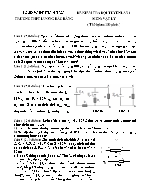 Đề kiểm tra đội tuyển lần 1 môn Vật lý Lớp 11 - Trường THPT Lương Đắc Bằng (Có đáp án)