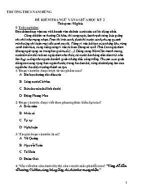 Đề kiểm tra Ngữ văn 6 giữa học kỳ 2 - Trường THCS Nam Vương (Có đáp án)