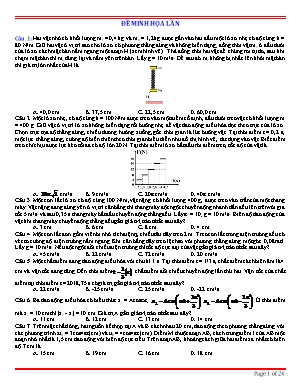Đề minh họa thi Trung học Phổ thông Quốc gia môn Vật lý - Đề 61 (Có đáp án)