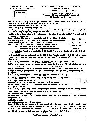 Đề thi chọn học sinh giỏi cấp trường môn Vật lí Lớp 11 - Năm học 2014-2015 - Trường THPT Yên Định 2 (Có đáp án)