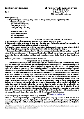Đề thi thử vào Lớp 10 THPT môn Ngữ văn - Năm học 2020-2021 - Trường THCS Tiên Dương - Đề 1