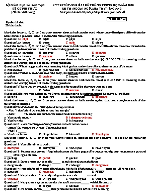 Đề thi Tốt nghiệp Trung học Phổ thông môn Tiếng Anh năm 2020 - Mã đề 403 (Có đáp án)