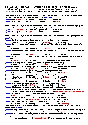 Đề thi Trung học Phổ thông Quốc gia môn Tiếng Anh năm 2019 - Mã đề 410 (Có đáp án)