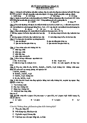 Đề tổ hợp Lớp 8 giai đoạn III - Năm học 2016-2017 (Có đáp án)