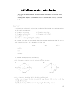Giải bài 12: Mối quan hệ giữa các hợp chất vô cơ - Hóa học Lớp 9