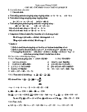 Luyện tập Toán Lớp 6 - Chủ đề: Các phép toán trên tập hợp N