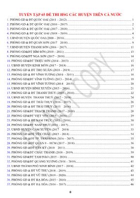 Tuyển tập 65 đề thi học sinh giỏi các huyện trên cả nước - Môn Hóa học 8