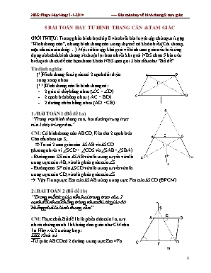 5 Bài toán hay từ hình thang cân và tam giác - Nguyễn Huy Hoạt