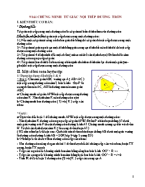 9 Bài chứng minh tứ giác nội tiếp đường tròn