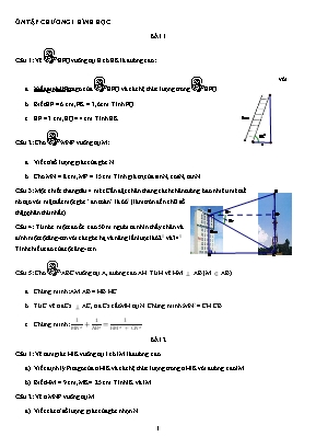 Bài tập ôn tập Chương I môn Hình học Lớp 9