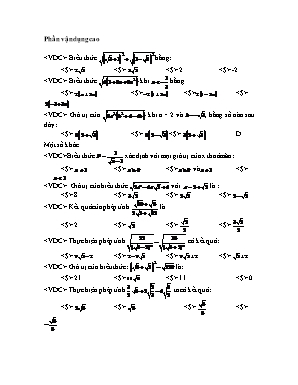 Bài tập vận dụng cao - Đại số Lớp 8