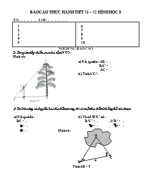 Báo cáo thực hành tiết 51+52 - Hình học 8