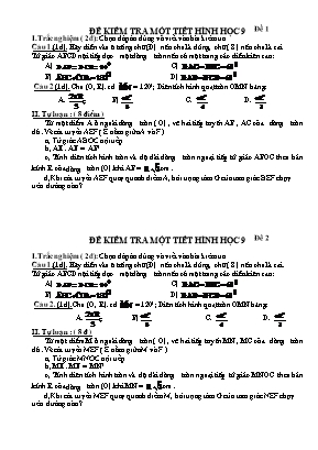 Bộ đề kiểm tra 1 tiết môn Hình học Lớp 9