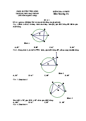 Bộ đề kiểm tra 45 phút môn Đại số Lớp 9 - Trường THCS Đại Thắng