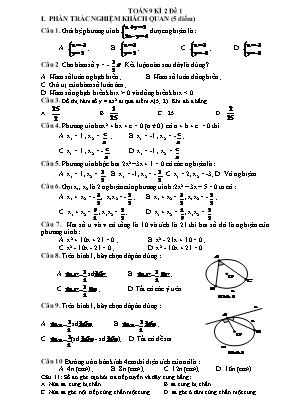 Bộ đề kiểm tra học kì 2 môn Toán Lớp 9