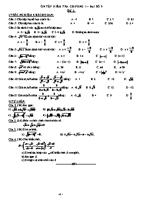 Bộ đề ôn tập kiểm tra Chương I môn Đại số Lớp 9