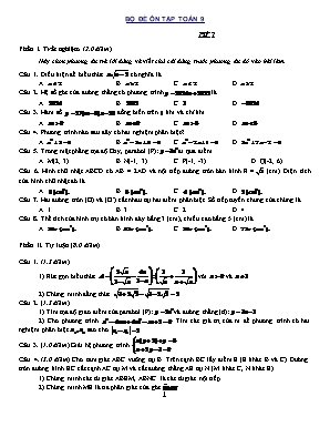 Bộ đề ôn tập môn Toán Khối 9 (Có đáp án)