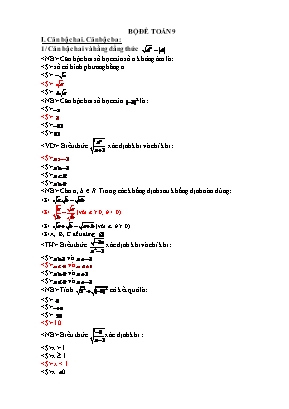 Bộ đề ôn tập Toán Lớp 9 (Kèm đáp án)