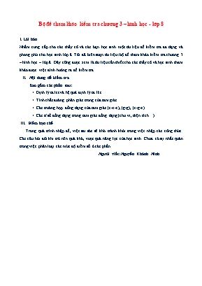 Bộ đề tham khảo kiểm tra Chương 3 môn Hình học Lớp 8 - Nguyễn Khánh Ninh