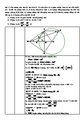 Các bài tập về Đường tròn trong chương trình Hình học Lớp 9