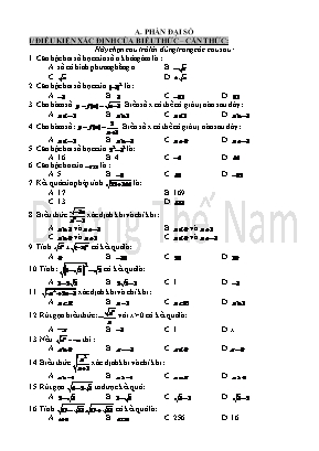 Câu hỏi trắc nghiệm ôn tập Đại số Lớp 9 - Dương Thế Nam