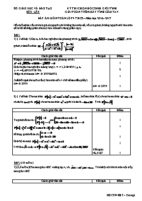 Đáp án đề thi chọn học sinh giỏi tỉnh giải toán trên máy tính cầm tay Lớp 9 - Năm học 2016-2017 - Sở giáo dục và đào tạo Đăk Lăk