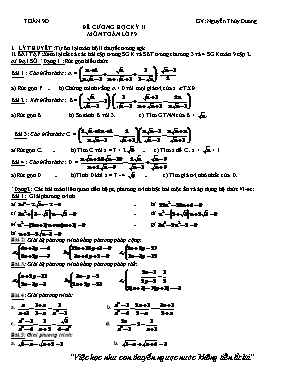 Đề cương học kỳ II môn Toán Lớp 9 - Nguyễn Thùy Dương
