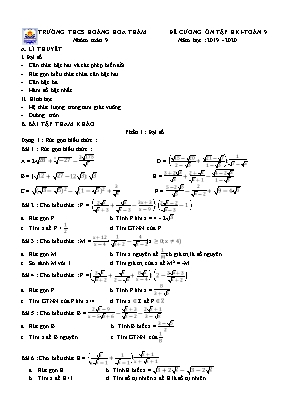 Đề cương ôn tập học kì I môn Toán Lớp 9 - Năm học 2019-2020 - Trường THCS Hoàng Hoa Thám