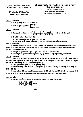 Đề giới thiệu thi tuyển sinh vào Lớp 10 THPT môn Toán - Năm học 2018-2019 - Nguyễn Thị Thanh Vân (Có đáp án)