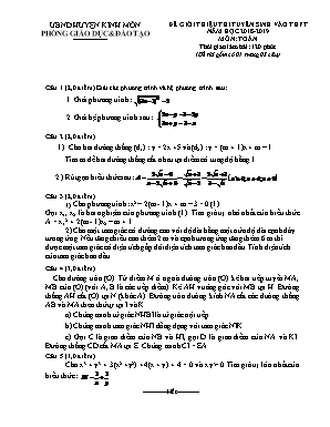 Đề giới thiệu thi tuyển sinh vào Lớp 10 THPT môn Toán - Năm học 2018-2019 - Phòng giáo dục và đào tạo huyện Kinh Môn (Có đáp án)