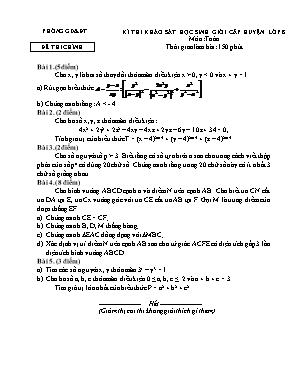 Đề khảo sát học sinh giỏi cấp huyện môn Toán Khối 8 (Có đáp án)