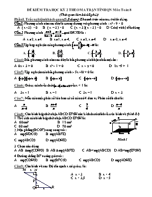 Đề kiểm tra học kỳ 2 môn Toán Lớp 8 (Theo ma trận tỉnh Quảng Nam)