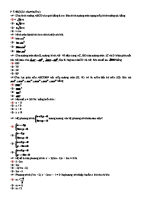 Đề kiểm tra học kỳ II môn Toán Lớp 9 - Năm học 2018-2019 - Nguyễn Văn Lãnh (Có đáp án)