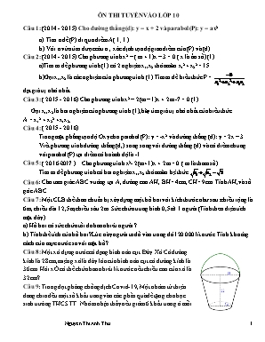 Đề ôn thi tuyển vào Lớp 10 THPT môn Toán - Nguyễn Thị Anh Thu