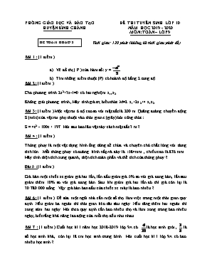 Đề tham khảo thi tuyển sinh Lớp 10 môn Toán - Đề số 2 - Năm học 2019-2020 - Phòng giáo dục và đào tạo huyện Bình Chánh (Có đáp án)