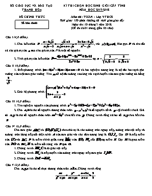 Đề thi học sinh giỏi cấp tỉnh môn Toán Lớp 9 - Năm học 2017-2018 - Sở giáo dục và đào tạo Thanh Hóa (Có đáp án)