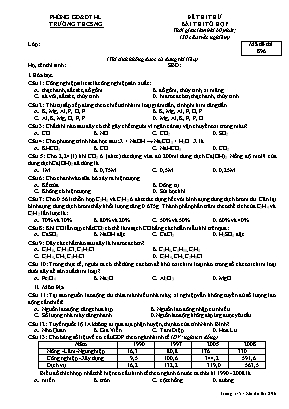 Đề thi thử bài thi tổ hợp Lớp 9 - Mã đề thi 896 (Có đáp án)