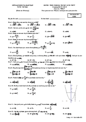 Đề thi thử nghiệm tuyển sinh Lớp 10 THPT môn Toán - Mã đề gốc 02 - Năm học 2018-2019 - Sở giáo dục và đào tạo tỉnh Yên Bái