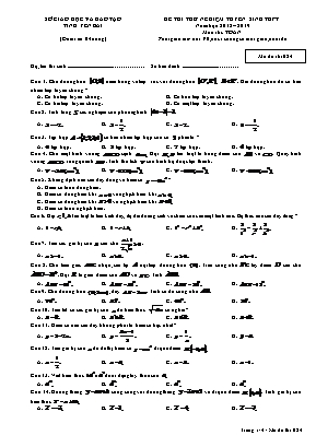 Đề thi thử nghiệm tuyển sinh Lớp 10 THPT môn Toán - Mã đề thi 024 - Năm học 2018-2019 - Sở giáo dục và đào tạo tỉnh Yên Bái
