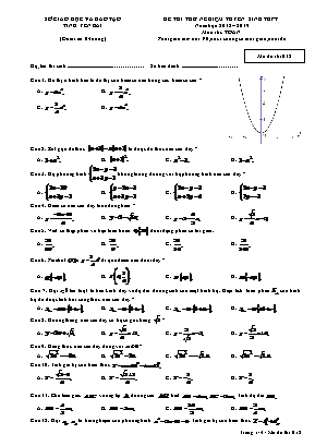 Đề thi thử nghiệm tuyển sinh Lớp 10 THPT môn Toán - Mã đề thi 018 - Năm học 2018-2019 - Sở giáo dục và đào tạo tỉnh Yên Bái