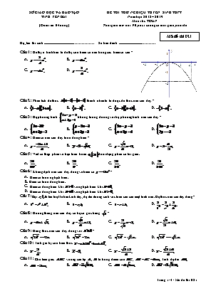 Đề thi thử nghiệm tuyển sinh Lớp 10 THPT môn Toán - Mã đề thi 021 - Năm học 2018-2019 - Sở giáo dục và đào tạo tỉnh Yên Bái