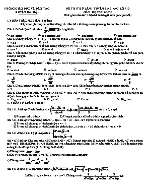 Đề thi thử tuyển sinh Lớp 10 THPT môn Toán lần 1 - Năm học 2019-2020 - Phòng giáo dục và đào tạo huyện Hải Hậu (Có đáp án)
