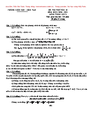 Đề thi thử tuyển sinh Lớp 10 THPT môn Toán - Năm học 2020-2021 - Phòng giáo dục và đào tạo Cẩm Giàng (Có đáp án)