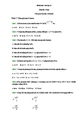 Đề thi thử tuyển sinh vào Lớp 10 THPT môn Toán (Có hướng dẫn giải)